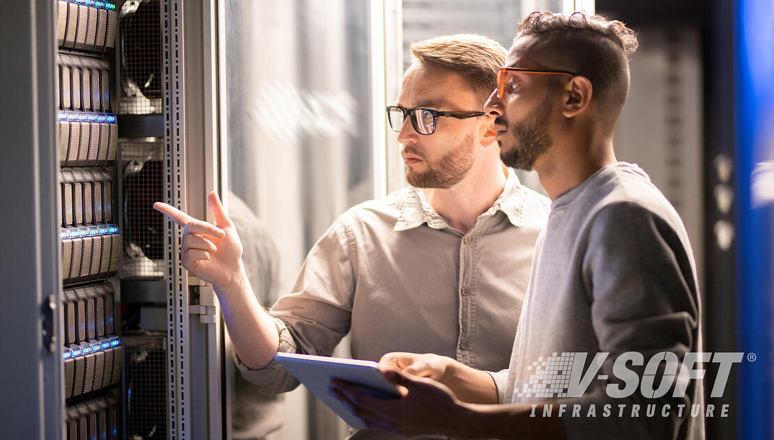 IT Infrastructure Professionals working on a Network Cabling Project