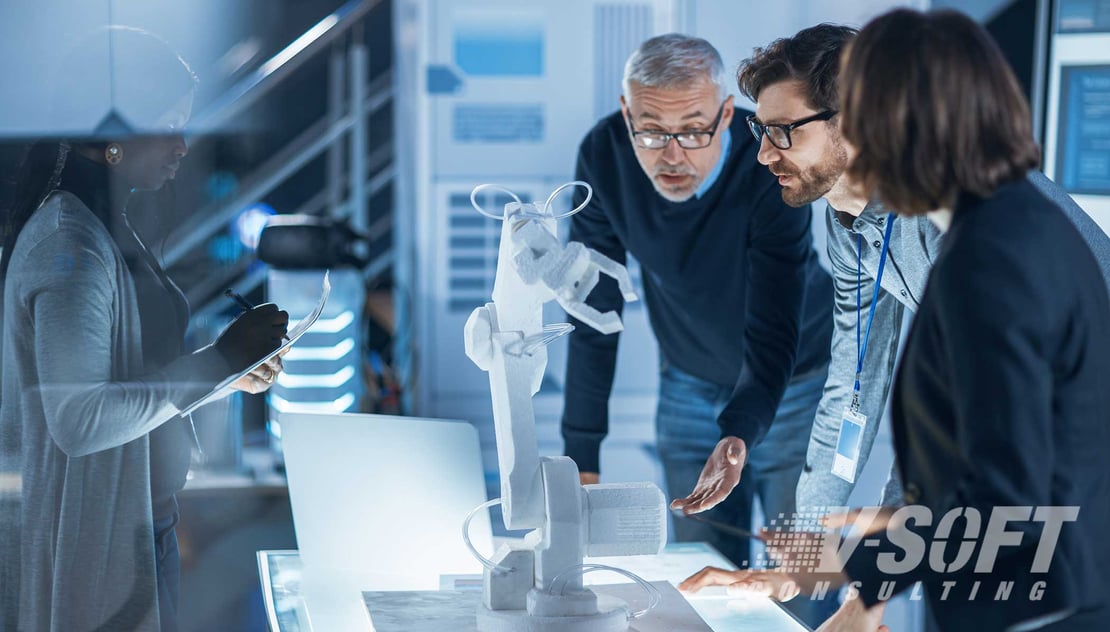 Four professionals working on Artificial Intelligence Project in 2021