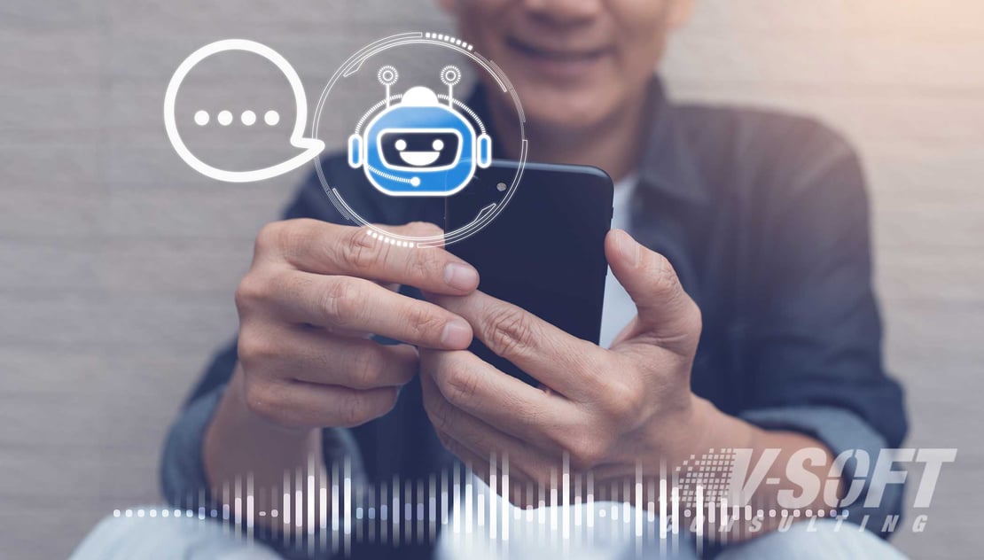 Customer using chatbot on mobile phone