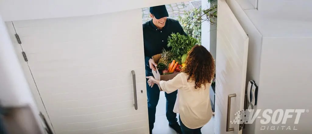 Consumer ordering groceries directly to their home