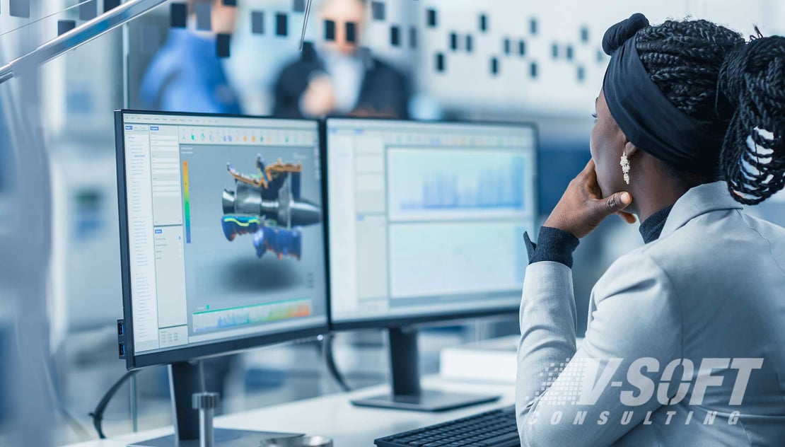 Female engineer working on Hyperautomation solution