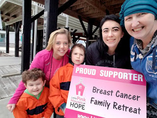 V-Soft consulting proposal manager Melissa Barnett at Little Pink Houses of Hope Retreat with her family