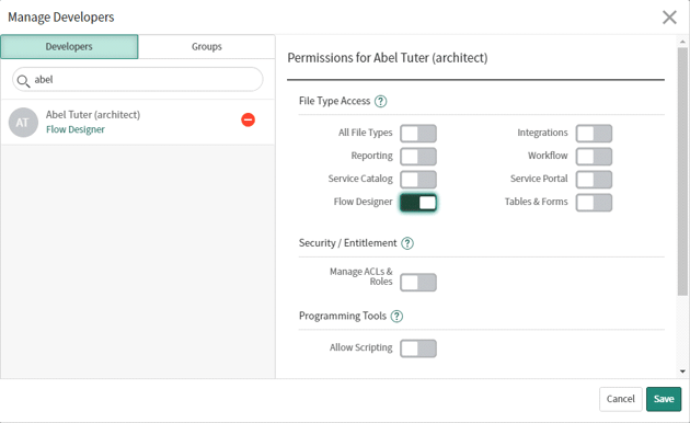 Grant Permissions in Flow Designer