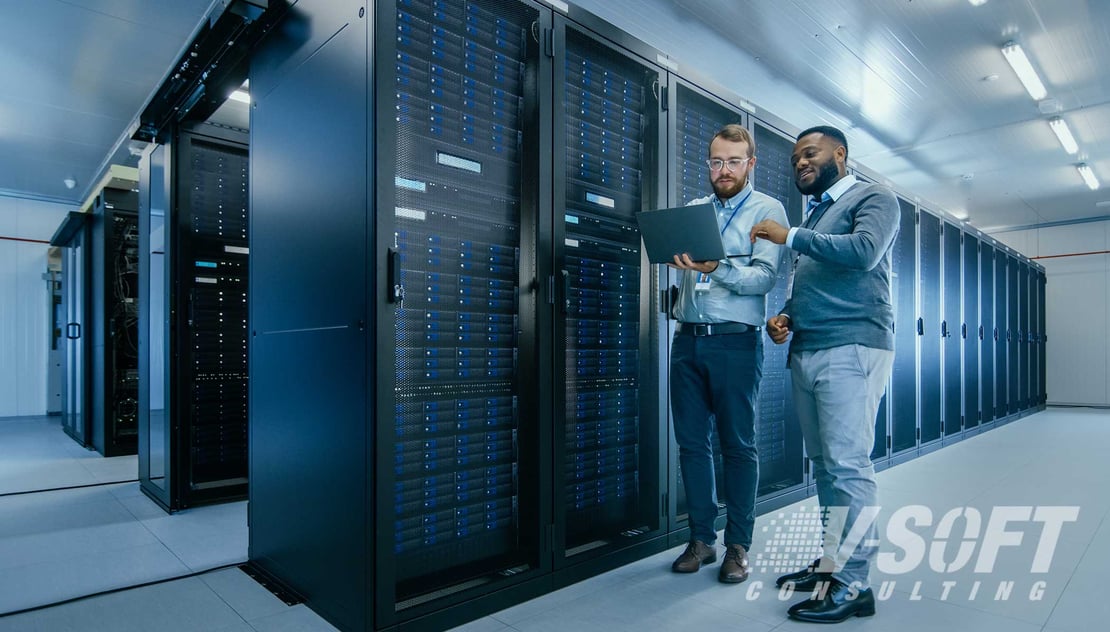 IT Team working in data center