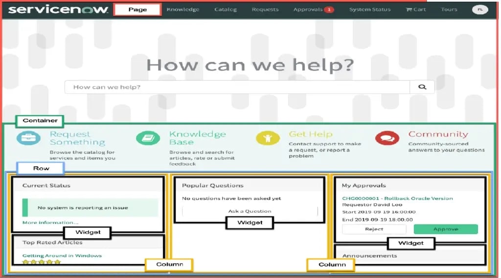 Service-Portal-Page-layout