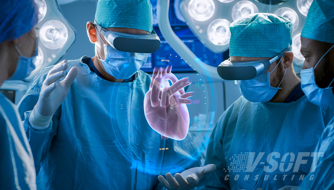 Doctors Performing surgery using AR Technology