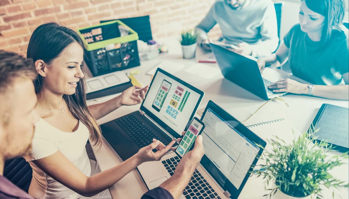 Group of UX designers  on UX design process