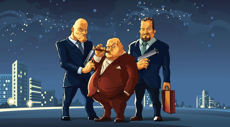 Ransomware Cyber security thieves caricature of mob.jpg