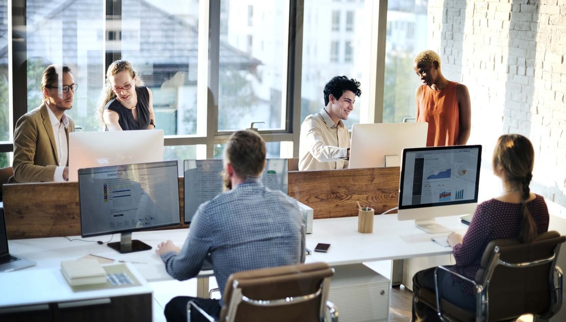 business professionals working on SharePoint 