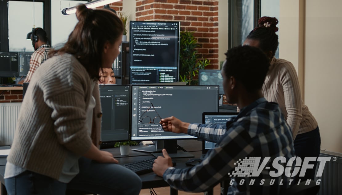 Security team discussing AI algorithm