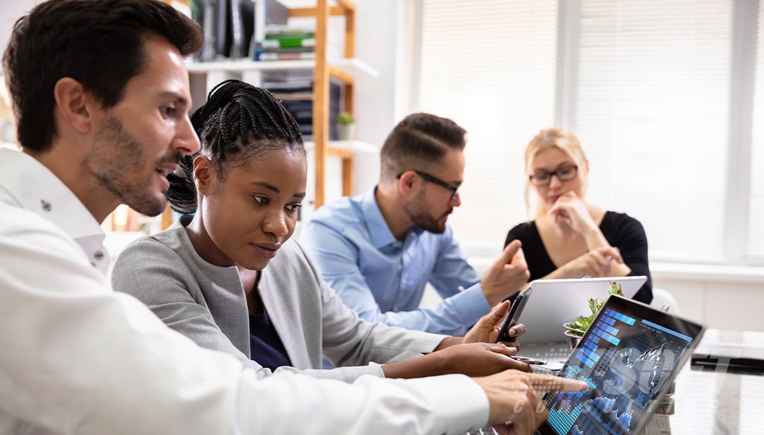 Data Scientists Looking at analytics