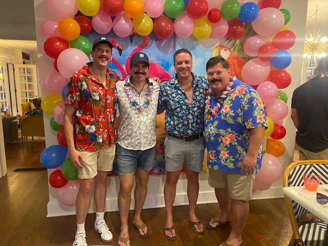 Tony and friends at a recent theme party