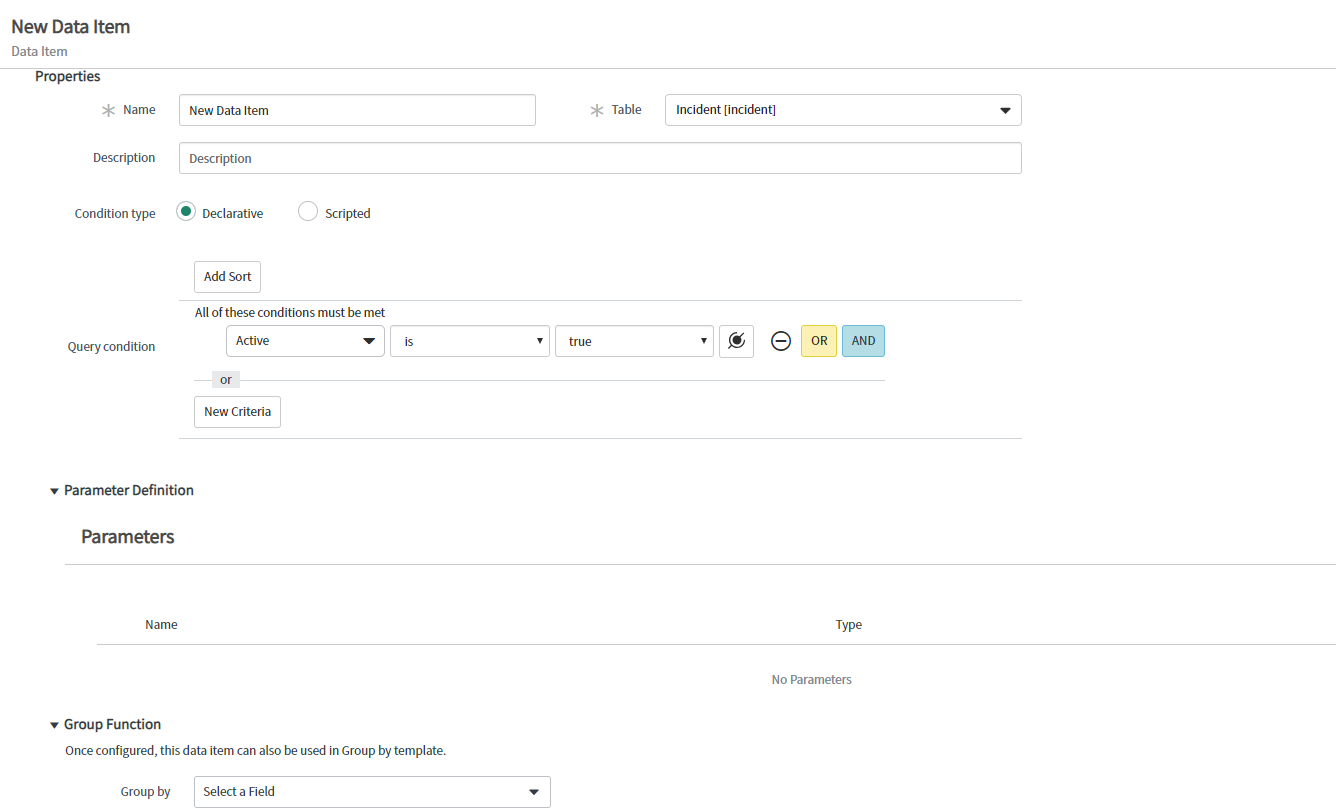 Ccreate a data item form