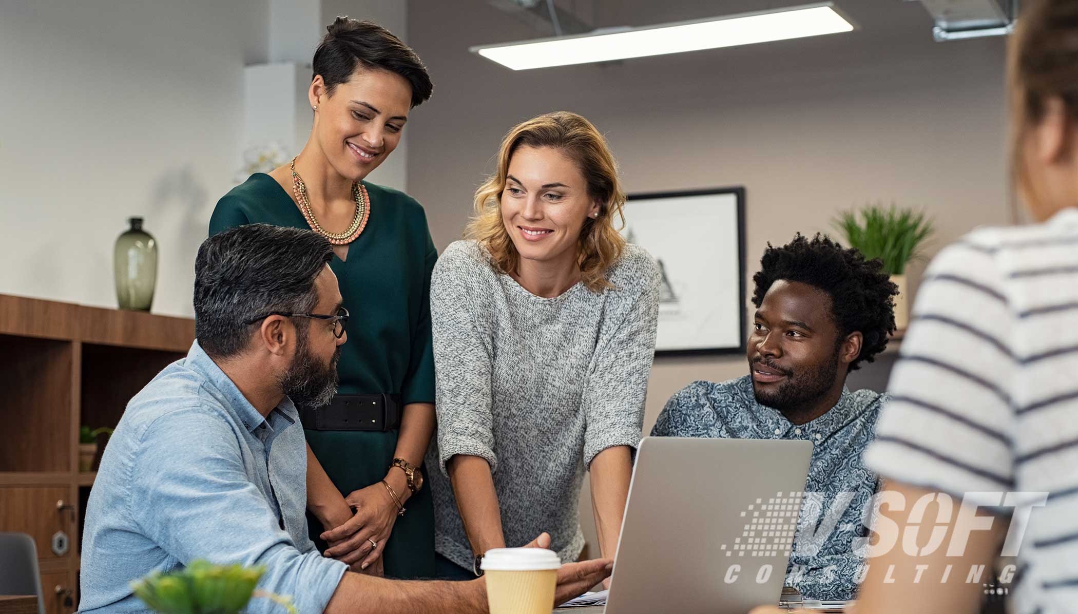 Group of IT recruiters working at award-winning IT staffing firm, V-Soft Consulting